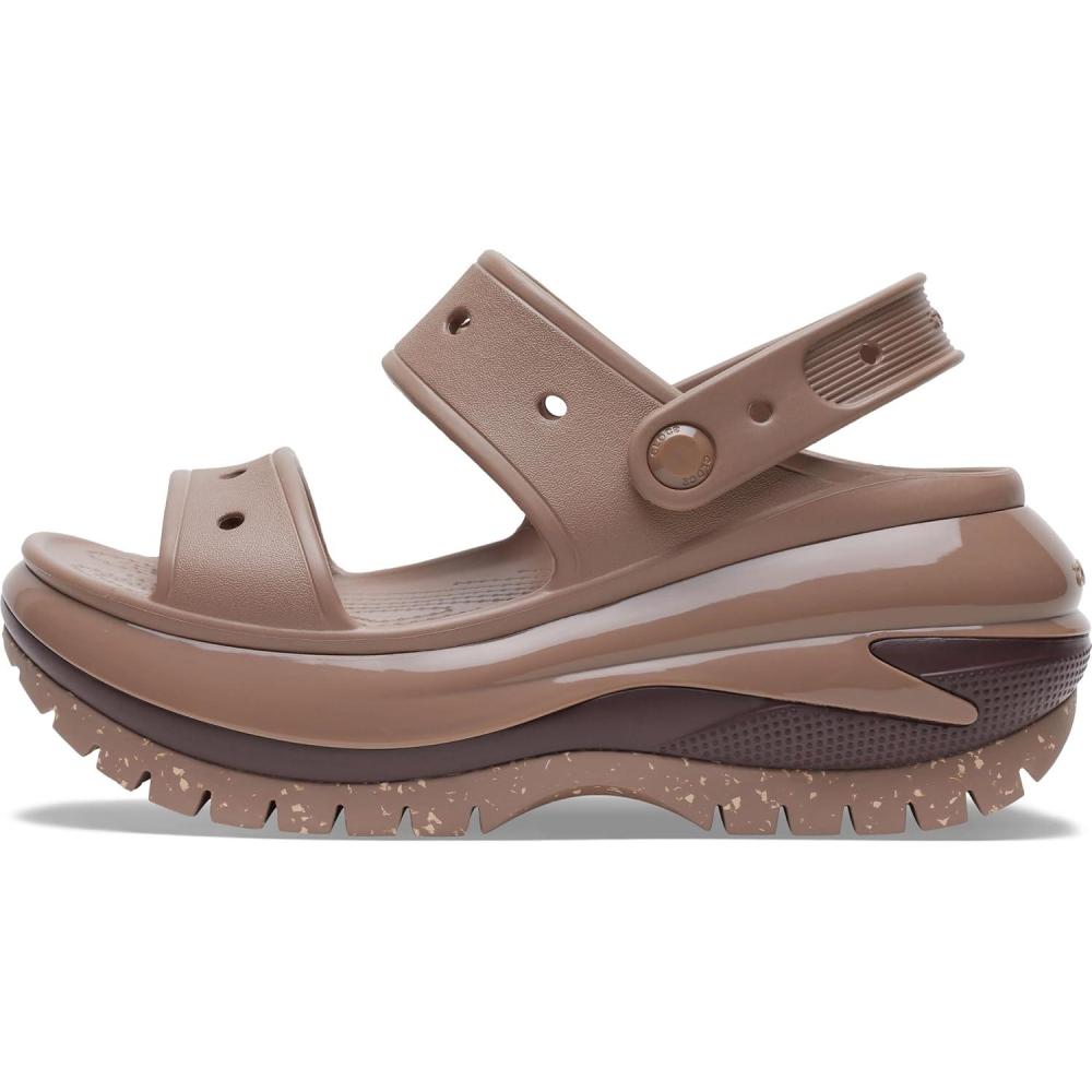 imageCrocs Unisex Classic Mega Crush Platform Sandals WedgeLatte