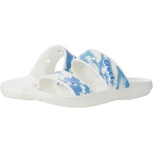 Crocs Unisex Adult Classic Two-strap Slide Sandals(Cloud Print)
