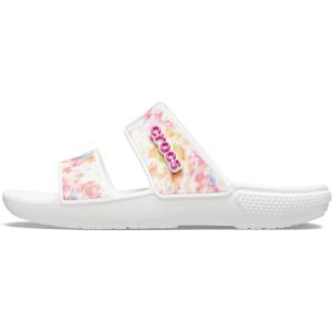 Crocs Unisex Adult Classic Two-strap Slide Sandals(Multi/White)