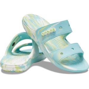 Crocs Unisex Adult Classic Two-strap Slide Sandals(Pure Water/Multi)