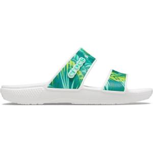 Crocs Unisex Adult Classic Two-strap Slide Sandals(Tropical Print)