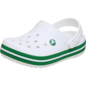 Crocs Unisex Child Crocband Clogs(White/Green Ivy)