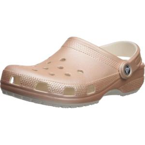 Crocs Unisex-Adult Classic Glitter Clogs(Rose Gold)