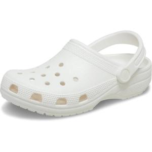 Crocs Unisex-Adult Classic Glitter Clogs(White)