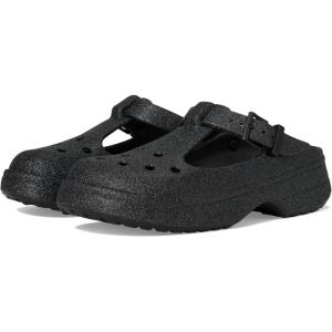 Crocs Womens Classic Mary Jane Clogs, Mary Janes for Women(Black Glitter)