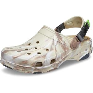 Crocs Unisex-Adult All Terrain Clogs with Adjustable Heel Strap(Bone/Multi Marbled)