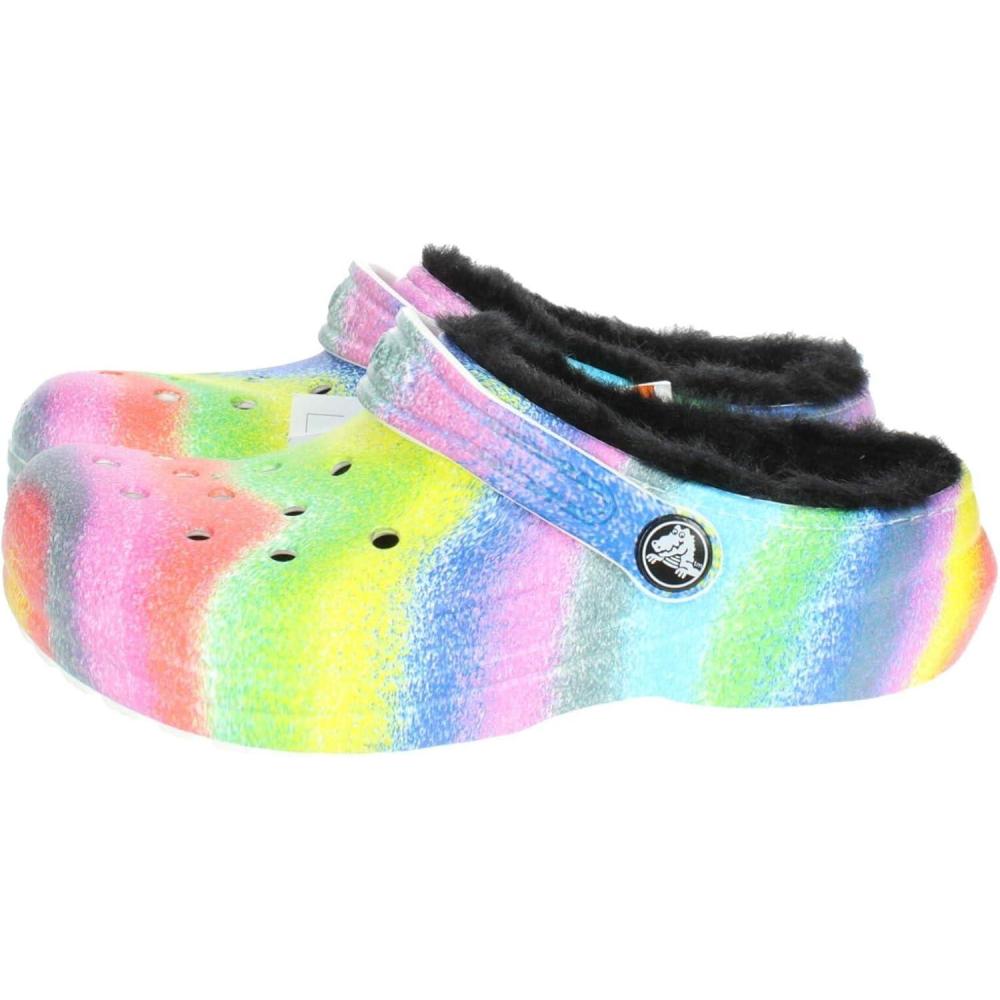 imageCrocs Kids Classic Tie Dye Lined ClogWhiteMulti