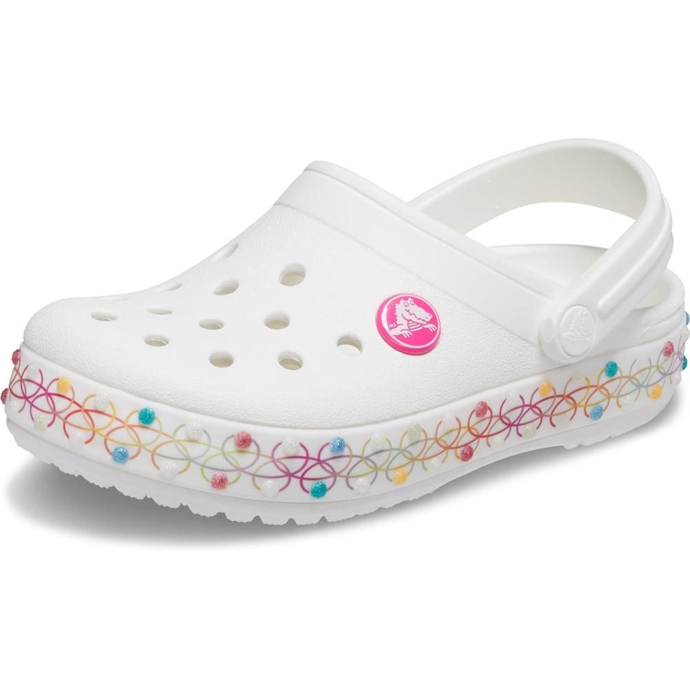 imageCrocs UnisexChild Crocband Rainbow Band ClogsWhiteMulti
