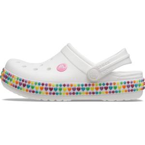 Crocs Unisex-Child Crocband Rainbow Band Clogs(Rainbow Hearts)