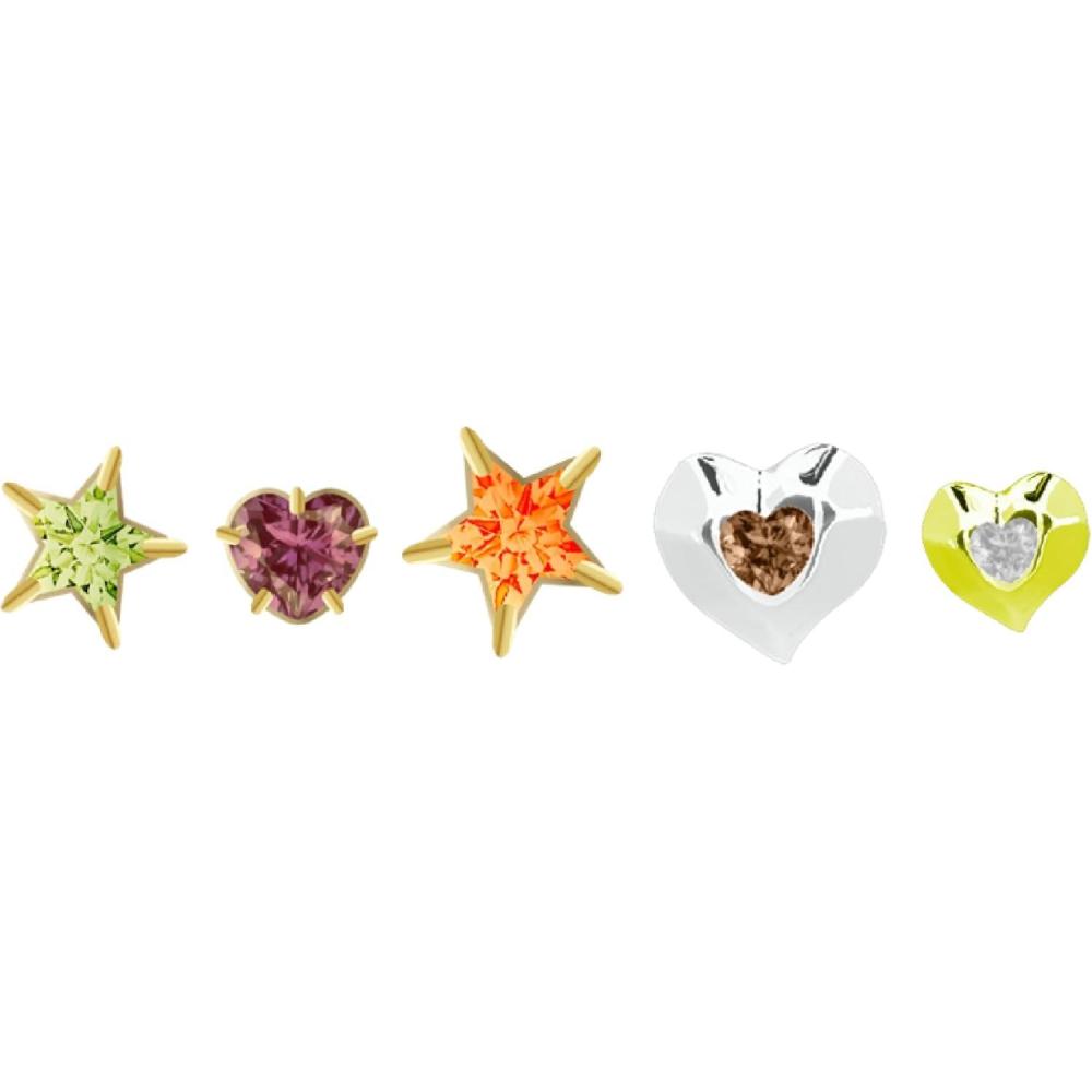 imageCrocs unisexadult Jibbitz ElevatedMeta Stars and Hearts