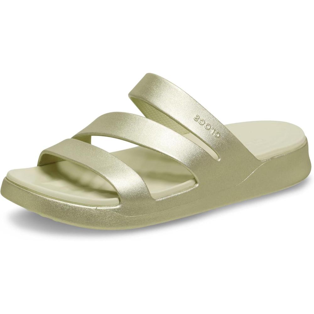 image:imageCrocs Women Getaway Strappy SandalsChampagne Metallic