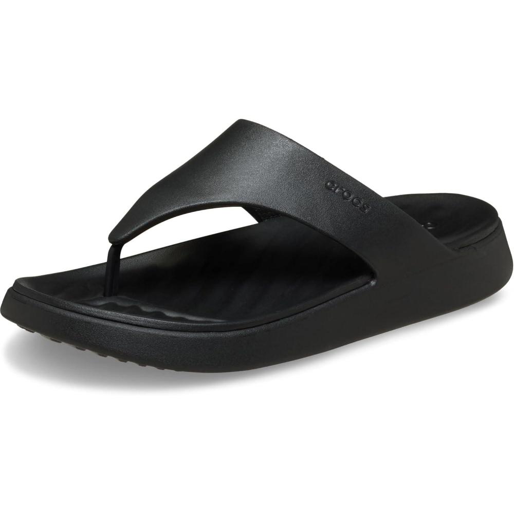 image:imageCrocs Womens Getaway Triangle Flip FlopsBlackBlack