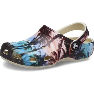 Crocs Unisex-Adult Classic Graphic Clogs(Bone/Multi)