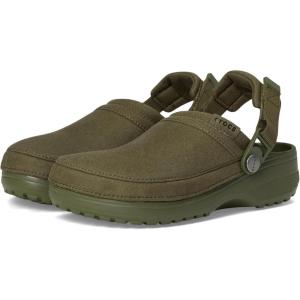 Crocs Women’s Classic Crafted Canvas Clogs(Army Green Suede)