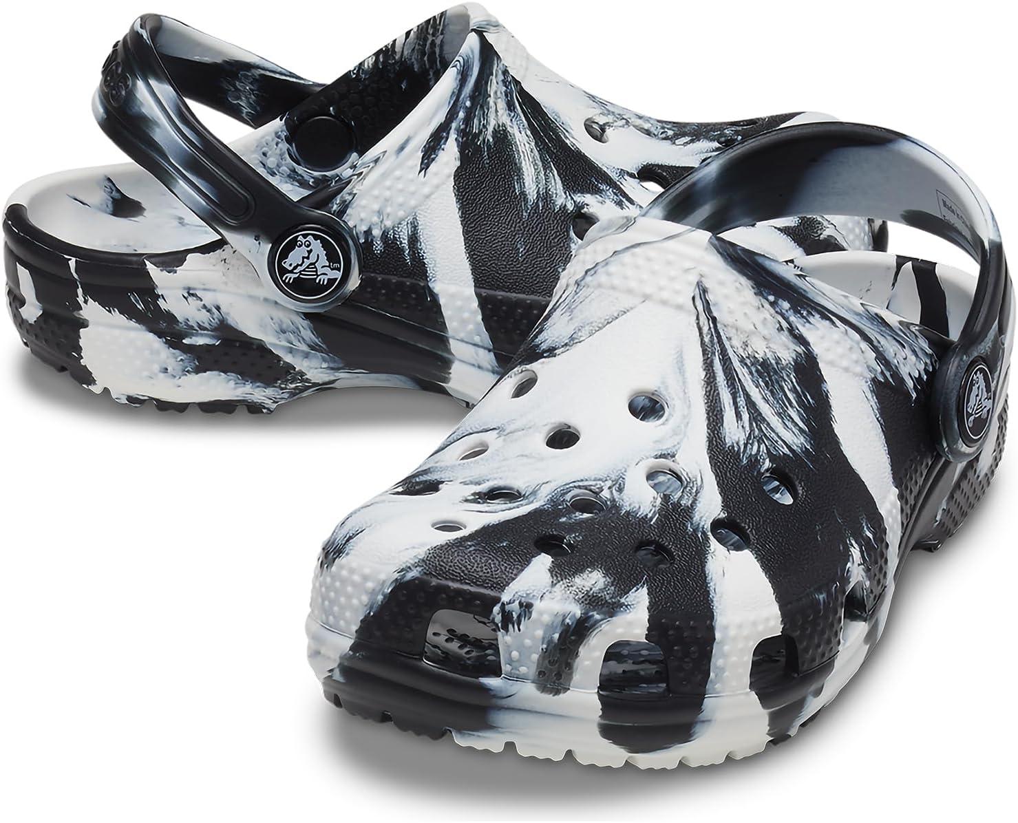 image:imageCrocs UnisexChild Classic Watercolor Marbled Clog KBlackWhite