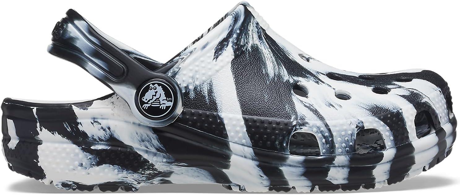 image:imageCrocs UnisexChild Classic Watercolor Marbled Clog KBlackWhite