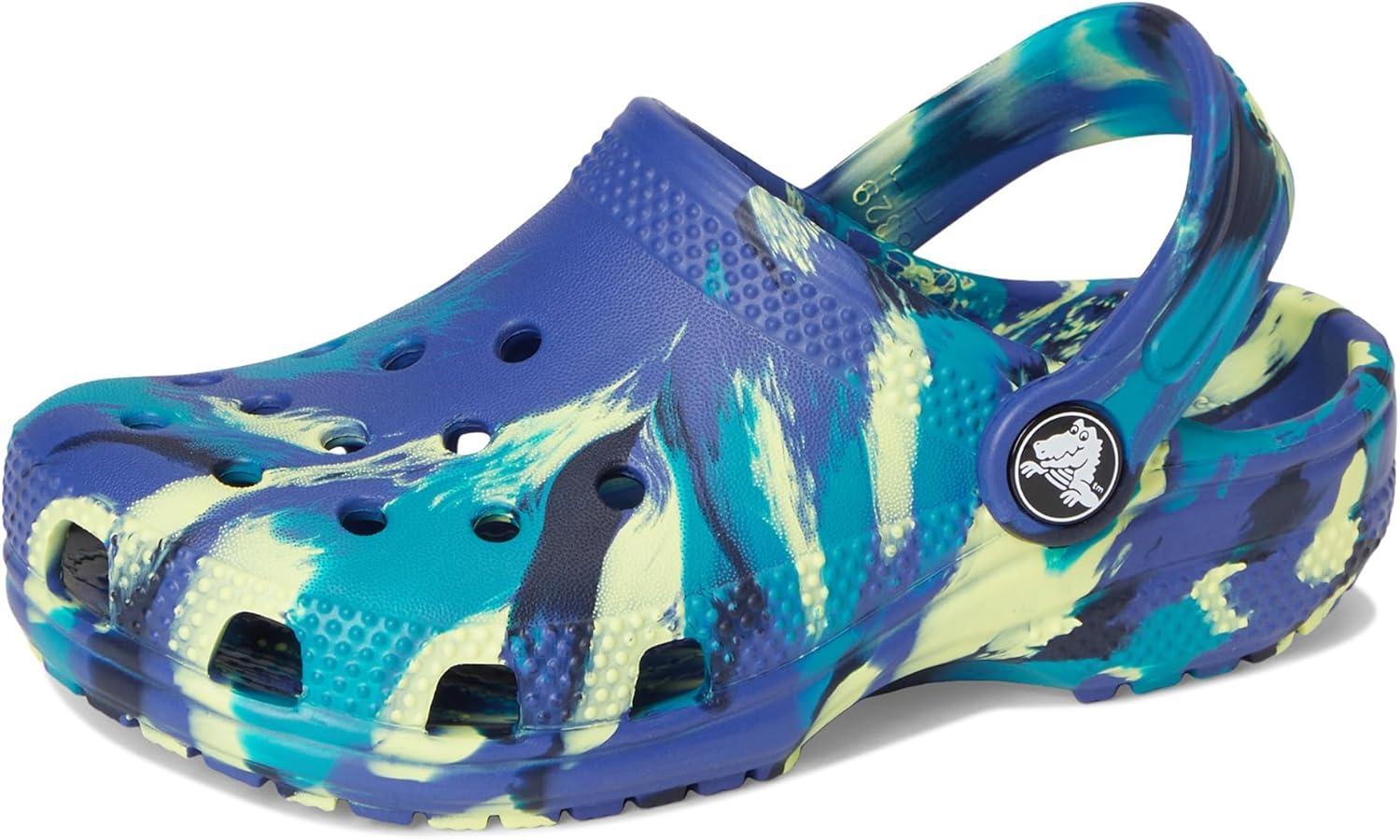 image:imageCrocs UnisexChild Classic Watercolor Marbled Clog KNavyTurbo Teal