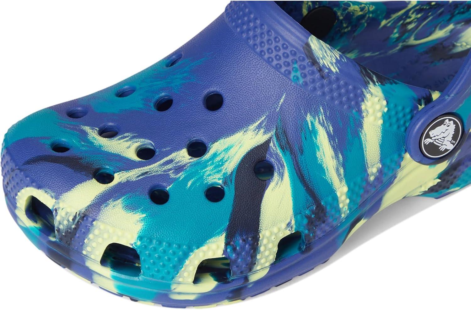 image:imageCrocs UnisexChild Classic Watercolor Marbled Clog KNavyTurbo Teal
