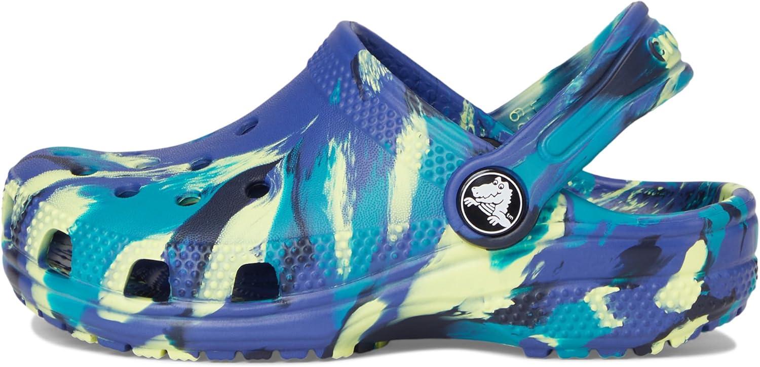 image:imageCrocs UnisexChild Classic Watercolor Marbled Clog KNavyTurbo Teal