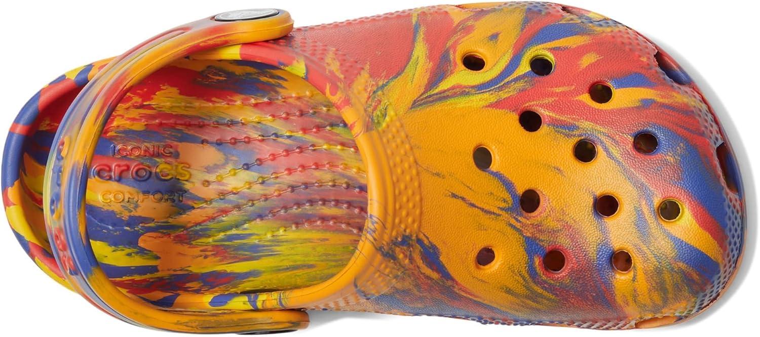 image:imageCrocs UnisexChild Classic Watercolor Marbled Clog KOrange ZingMulti