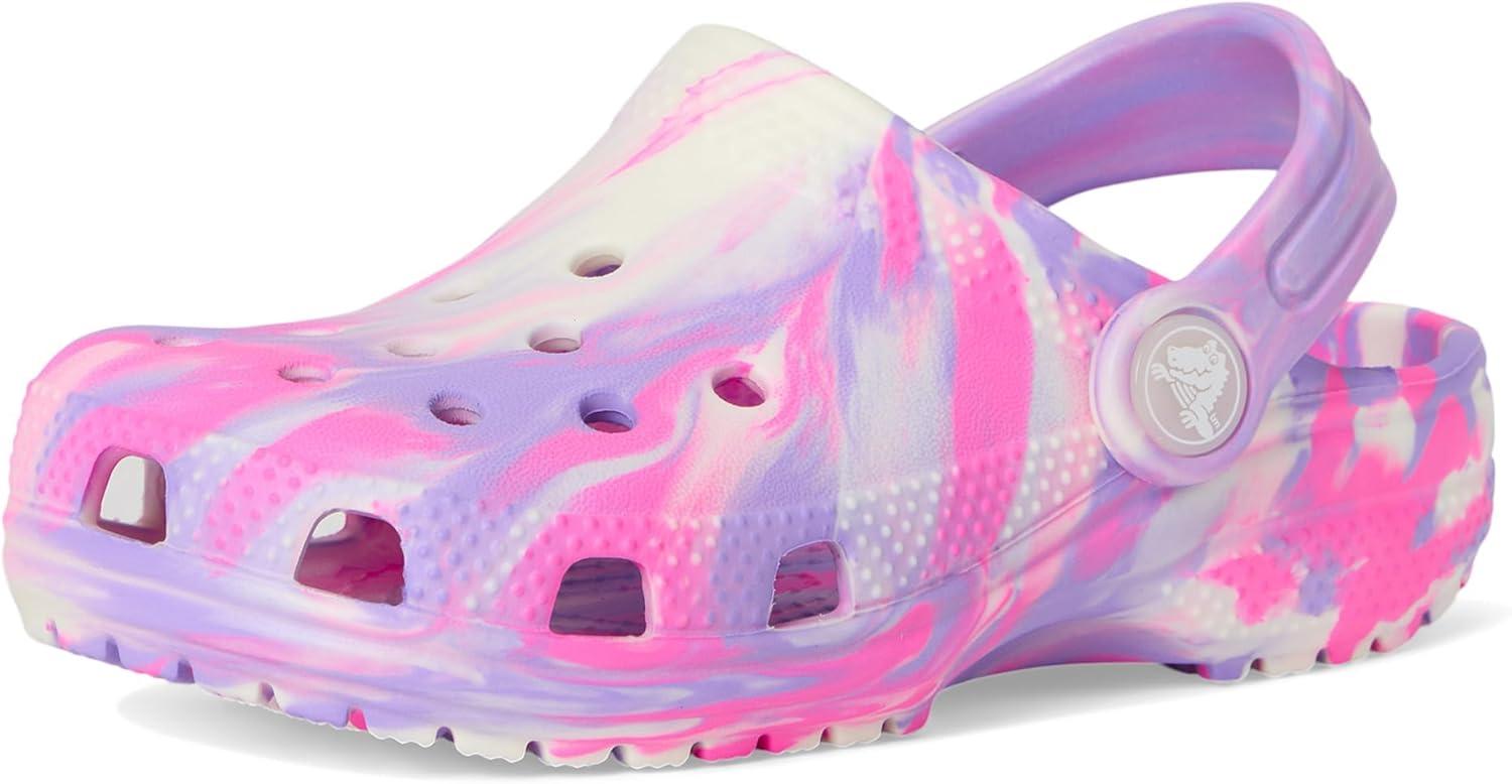 image:imageCrocs UnisexChild Classic Watercolor Marbled Clog KPink CrushMulti Glow in the Dark