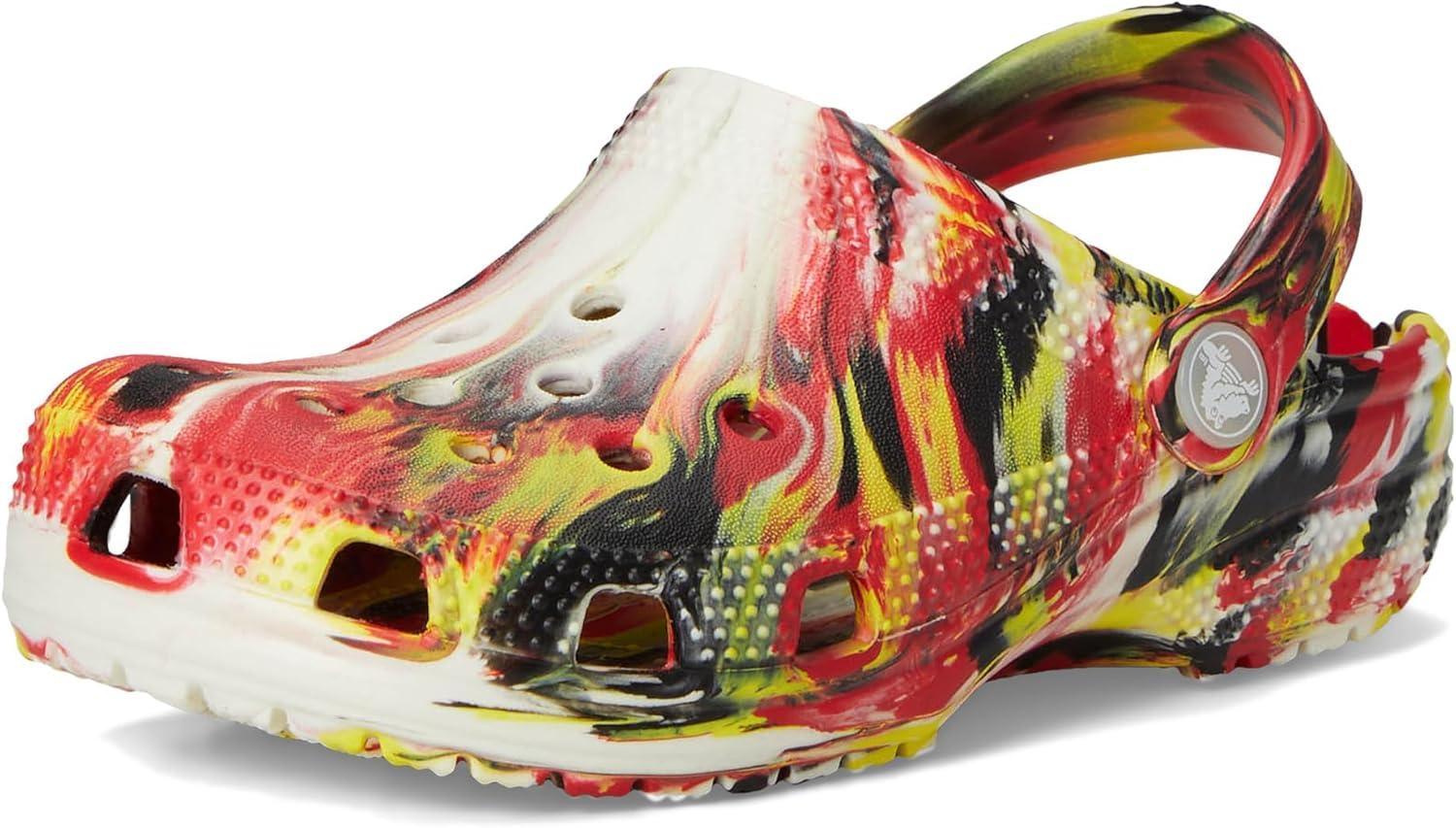 image:imageCrocs UnisexChild Classic Watercolor Marbled Clog KVarsity RedMulti Glow in the Dark