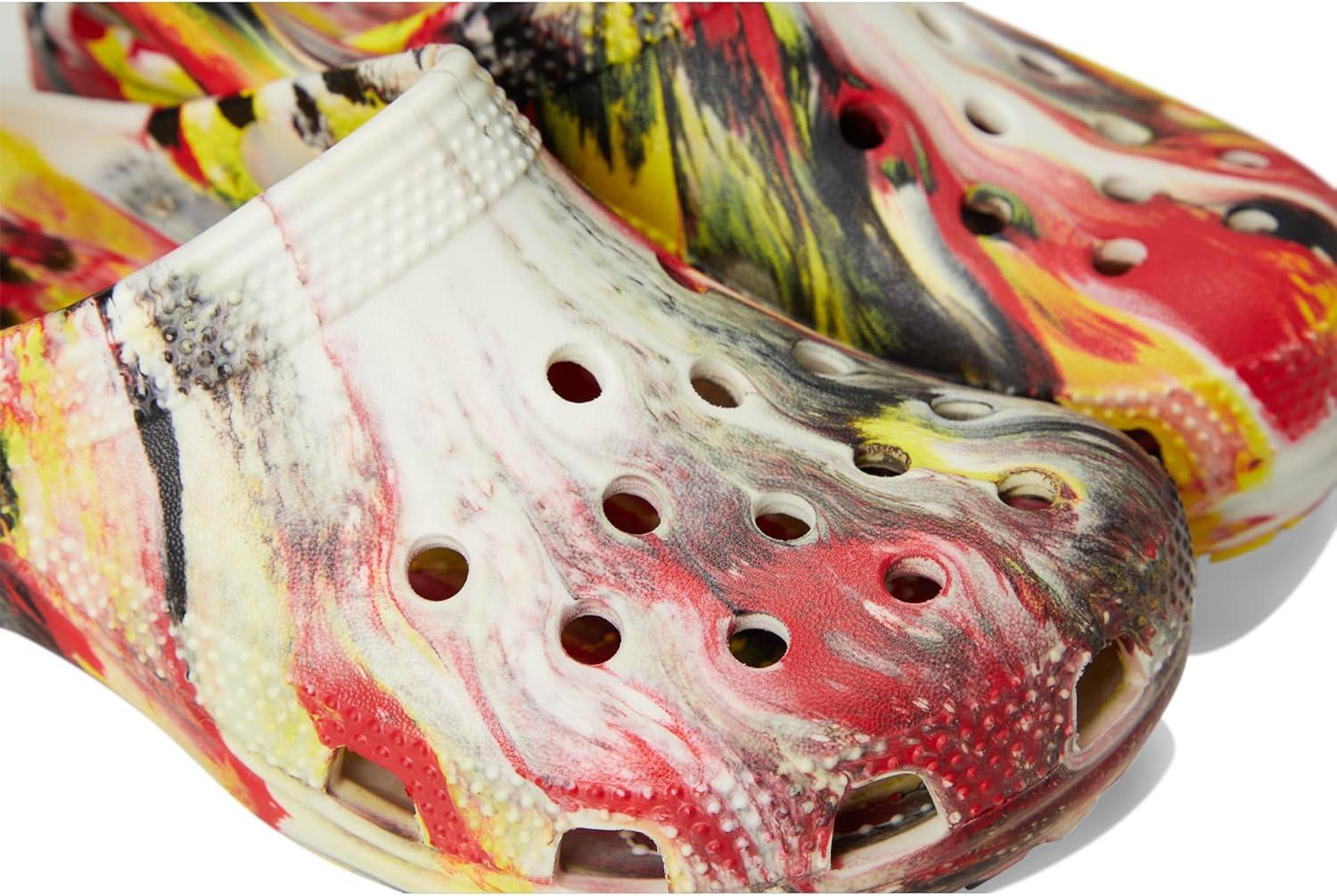 image:imageCrocs UnisexChild Classic Watercolor Marbled Clog KVarsity RedMulti Glow in the Dark