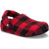 Crocs Men’s Classic Cozzzy Slippers(Buffalo Plaid/Varsity Red/Black)