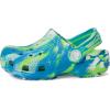 Crocs Unisex-Child Classic Watercolor Marbled Clog K(Prep Blue/Multi Glow in the Dark)