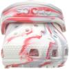 Crocs Unisex-Child Classic Watercolor Marbled Clog K(White/Flame)