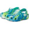 Crocs Unisex-Child Classic Watercolor Marbled Clog K(Prep Blue/Multi Glow in the Dark)