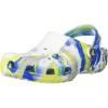 Crocs Unisex-Child Classic Watercolor Marbled Clog K(White/Bright Cobalt)