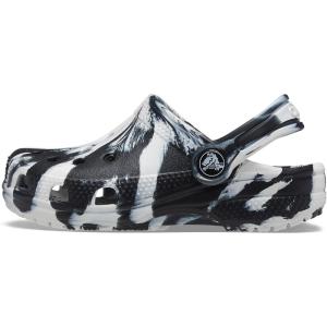 Crocs Unisex-Child Classic Watercolor Marbled Clog K(Black/White)