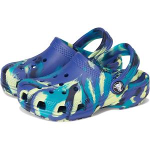 Crocs Unisex-Child Classic Watercolor Marbled Clog K(Navy/Turbo Teal)