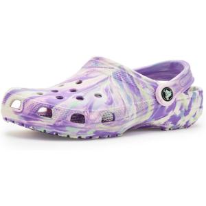Crocs Unisex-Child Classic Watercolor Marbled Clog K(Purple/Multi Glow)