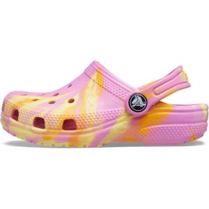 Crocs Unisex-Child Classic Watercolor Marbled Clog K(Taffy Pink/Multi)