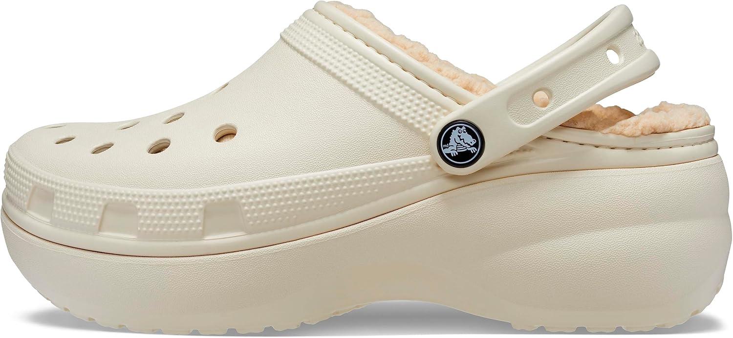 image:imageCrocs Womens Classic Lined Platform ClogsBone