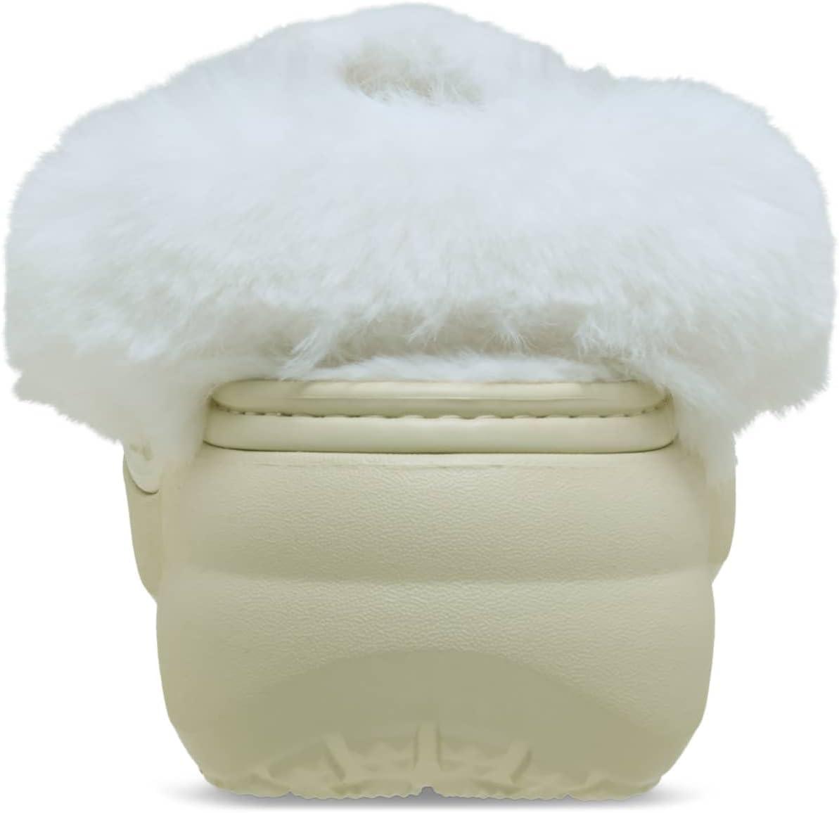 image:imageCrocs Womens Classic Lined Platform ClogsBone Fuzzy