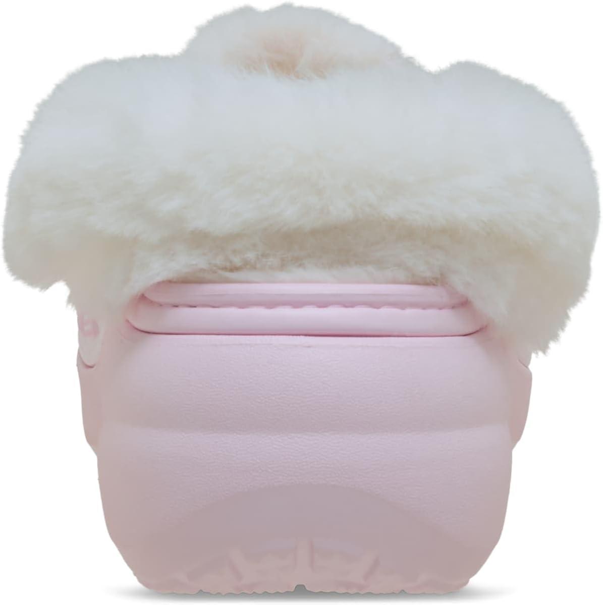 image:imageCrocs Womens Classic Lined Platform ClogsPink Milk Fuzzy