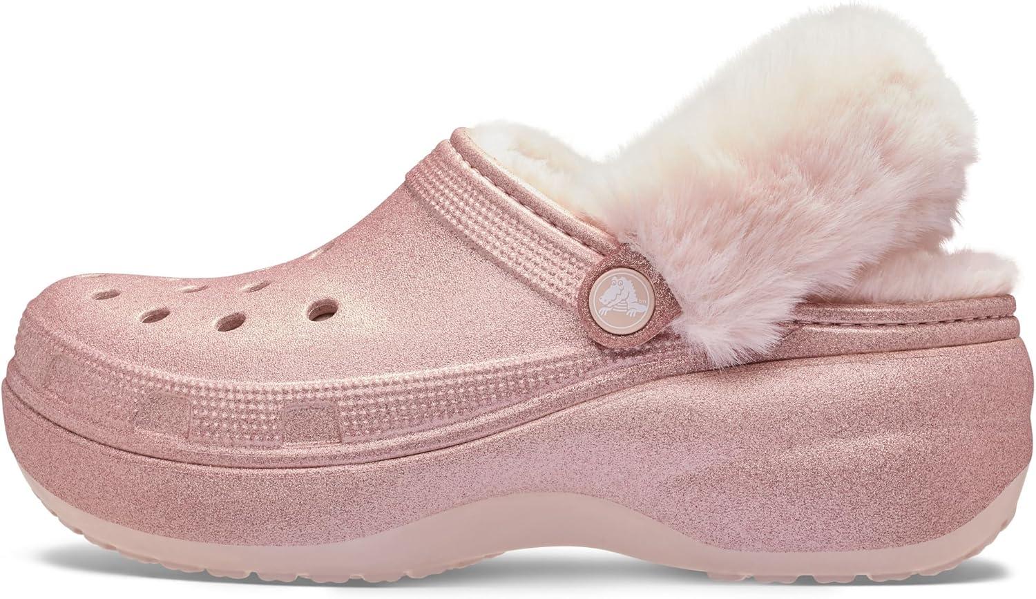 image:imageCrocs Womens Classic Lined Platform ClogsQuartz Glitter