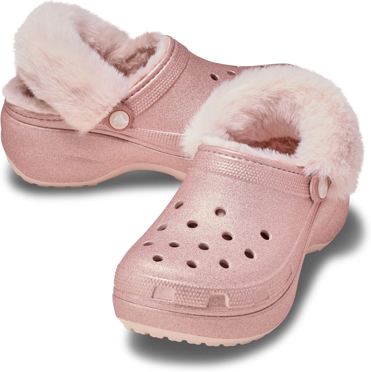 image:imageCrocs Womens Classic Lined Platform ClogsQuartz Glitter