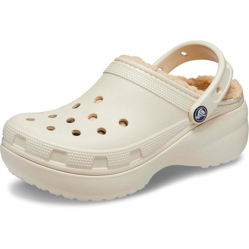 image:imageCrocs Womens Classic Lined Platform ClogsBone