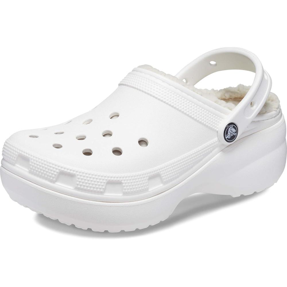 image:imageCrocs Womens Classic Lined Platform ClogsWhite