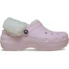 Crocs Women’s Classic Lined Platform Clogs(Pink Milk Fuzzy)