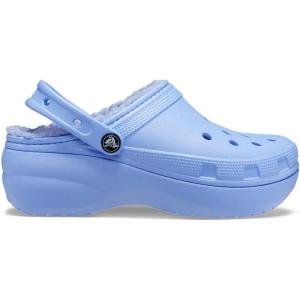 Crocs Women’s Classic Lined Platform Clogs(Moon Jelly)