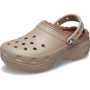 Crocs Women’s Classic Lined Platform Clogs(Mushroom)