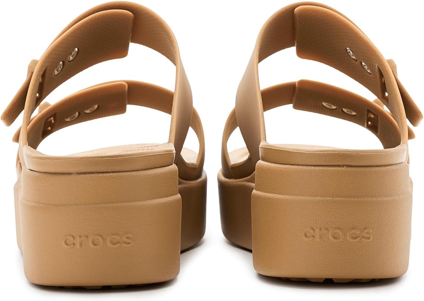 image:imageCrocs Womens Brooklyn Buckle Low WedgesUmber