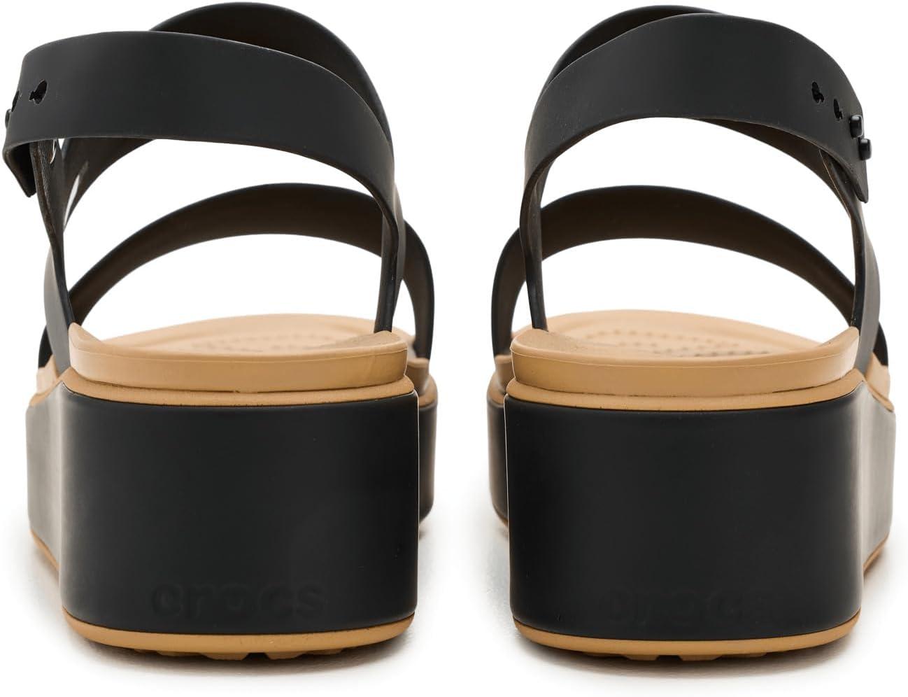image:imageCrocs Womens Brooklyn Cork Low WedgeBlackCashew