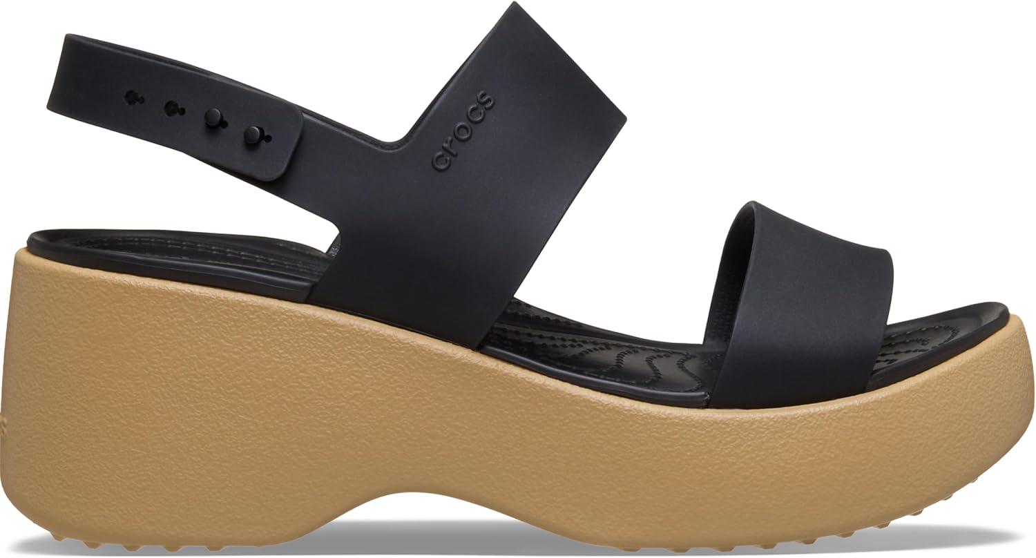 image:imageCrocs womens Brooklyn Sky Sandals Wedge SandalsBlackCashew