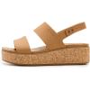 Crocs Women’s Brooklyn Cork Low Wedge(Umber)
